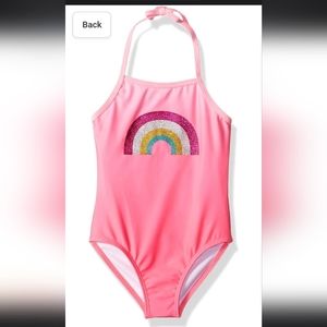 Gymbroee 1-piece Halter Top Rainbow Printed Swimsuit